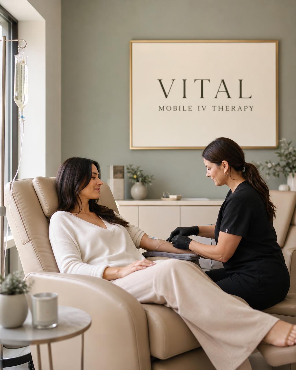 Woman feeling healthy and energized after her Vital Mobile IV Therapy treatment